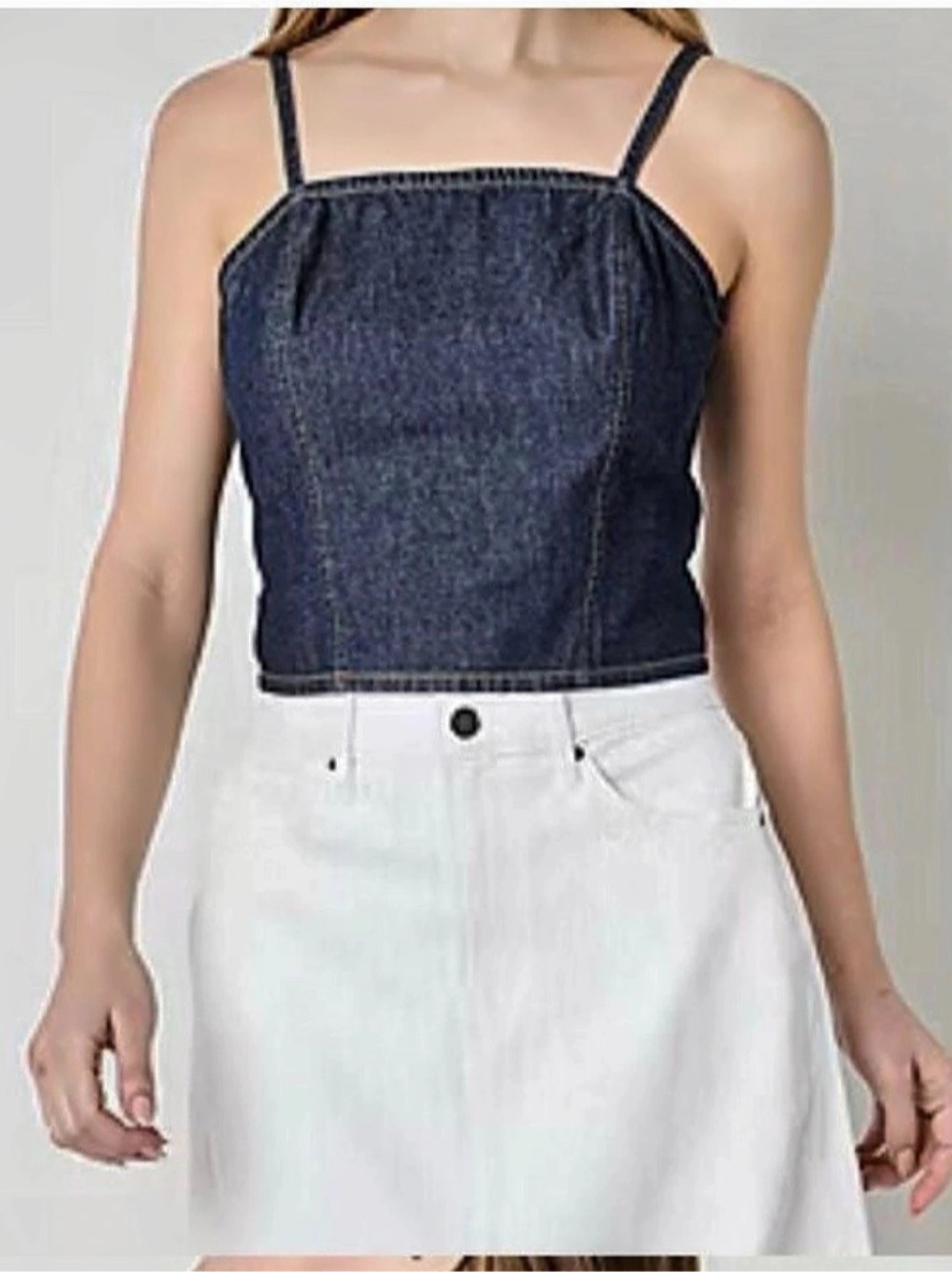 a.n.a Denim Corset Cami Top Blue size XXL
